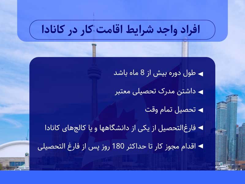 اقامت کاری بعد از تحصیل در کشور کانادا