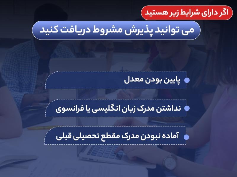 دریافت پذیرش مشروط از کشور کانادا